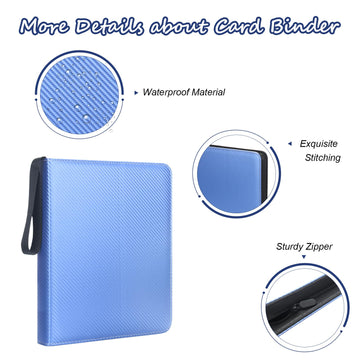 9 Pockets Trading Card Binder, 900 Pockets Card Binder With Sleeves Card Organizer, Card Collection Binder With Zipper Baseball