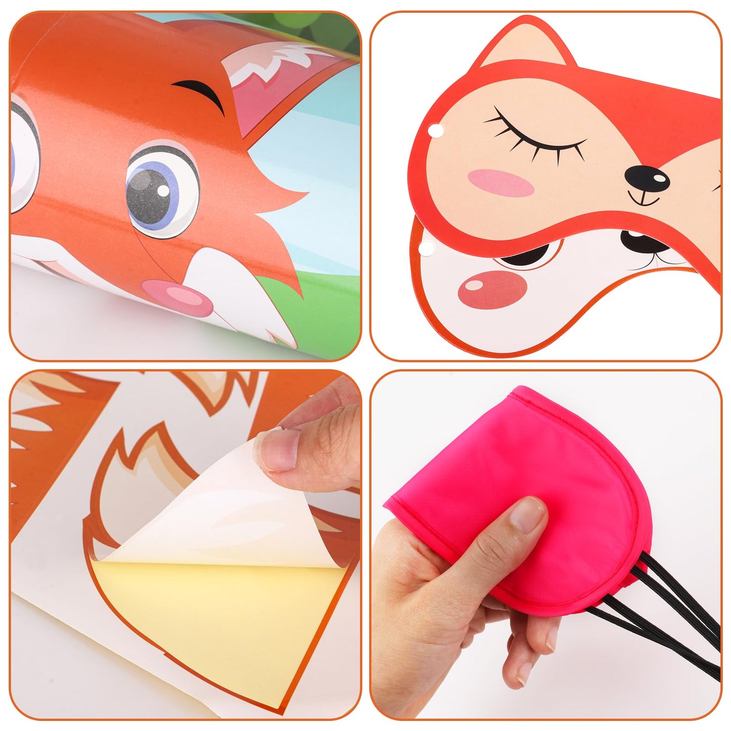 Eaezerav Pin The Tail On The Fox Party Game With 32 Tails Fox Woodland Animal Party Games Poster For Kids Birthday Party Carniva