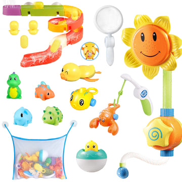 Dolive Bath Toys For Toddler 1-3, Kids Bathtub Time, Slide Wall Track For 1 2 Year Old, Dinosaur Spinning Toys 12-18 Months , Fun Birthday Gift For Baby Boys & Girls