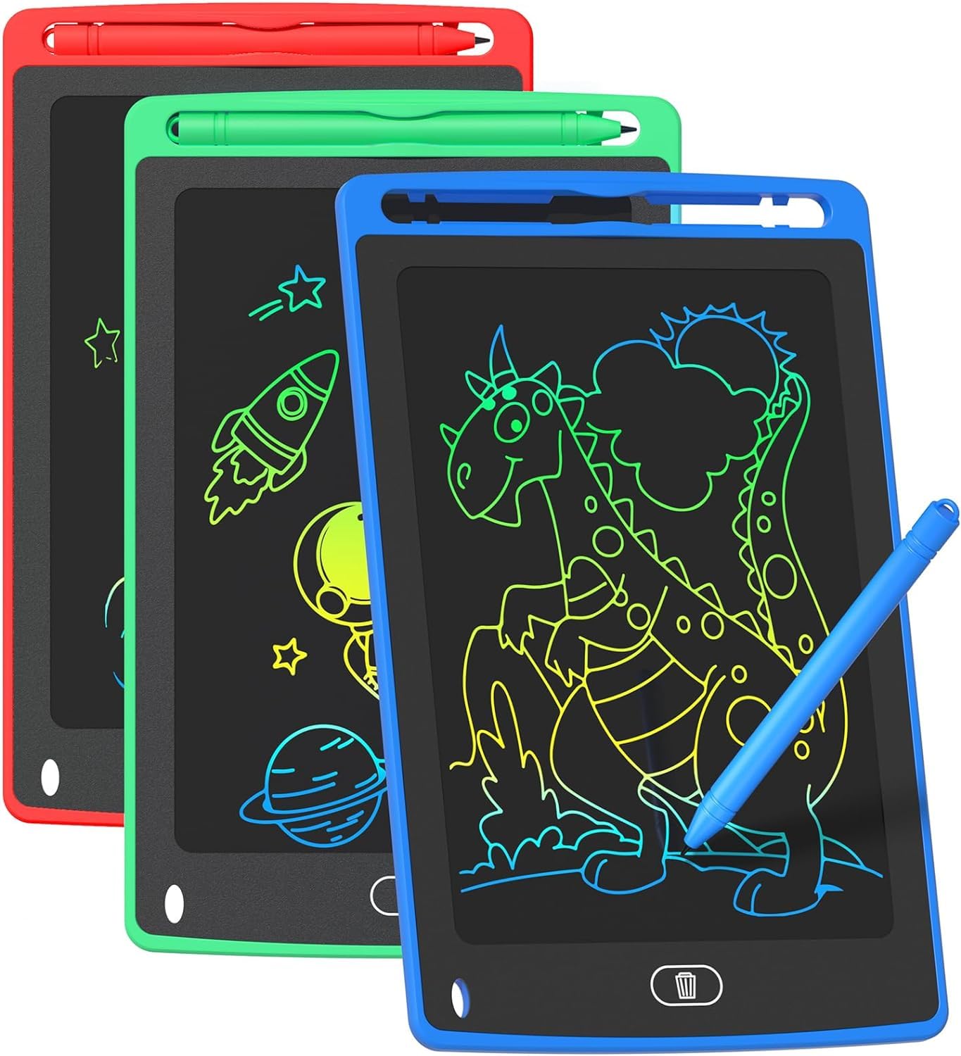 3 Pack Lcd Writing Tablet For Kids, 8.5 Inch Colorful Doodle Board Drawing Tablet, Educational Learning Toys Birthday Gifts For