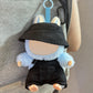 17cm Light Purple Doll Clothes Set (No Doll)  Bucket Hat & Overalls Shorts Outfit  Cute Style for 17cm Doll Dress - up(Hat-Overalls Black)