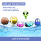 Bath Toys Light Up Floating Space Bath Tub Toy Set 6pcs Glowing Bath Toy Universe Theme Toy with Astronaut Rocket Ship Alien UFO