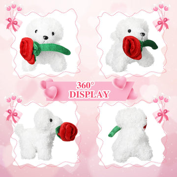 Liliful 20 Pcs Valentine'S Day Plush Gift Animals Small Stuffed Plush Animals Bulk For Birthday Valentine Party Favors(White)