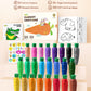 JUPITEARTH 24 Colors Crayons for Toddlers 1-3, Non Toxic Beeswax Carrot-Shaped Toddler Crayons with 30-Page Coloring Book and 12