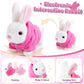 G.C Kids Bunny Toys Rabbit Plush With Stroller, Hopping Walking Electronic Interactive Stuffed Animal Accessories Pretend Play Pet Care Playset Gifts For Girls Toddlers 3 4 5 6+ Year Old