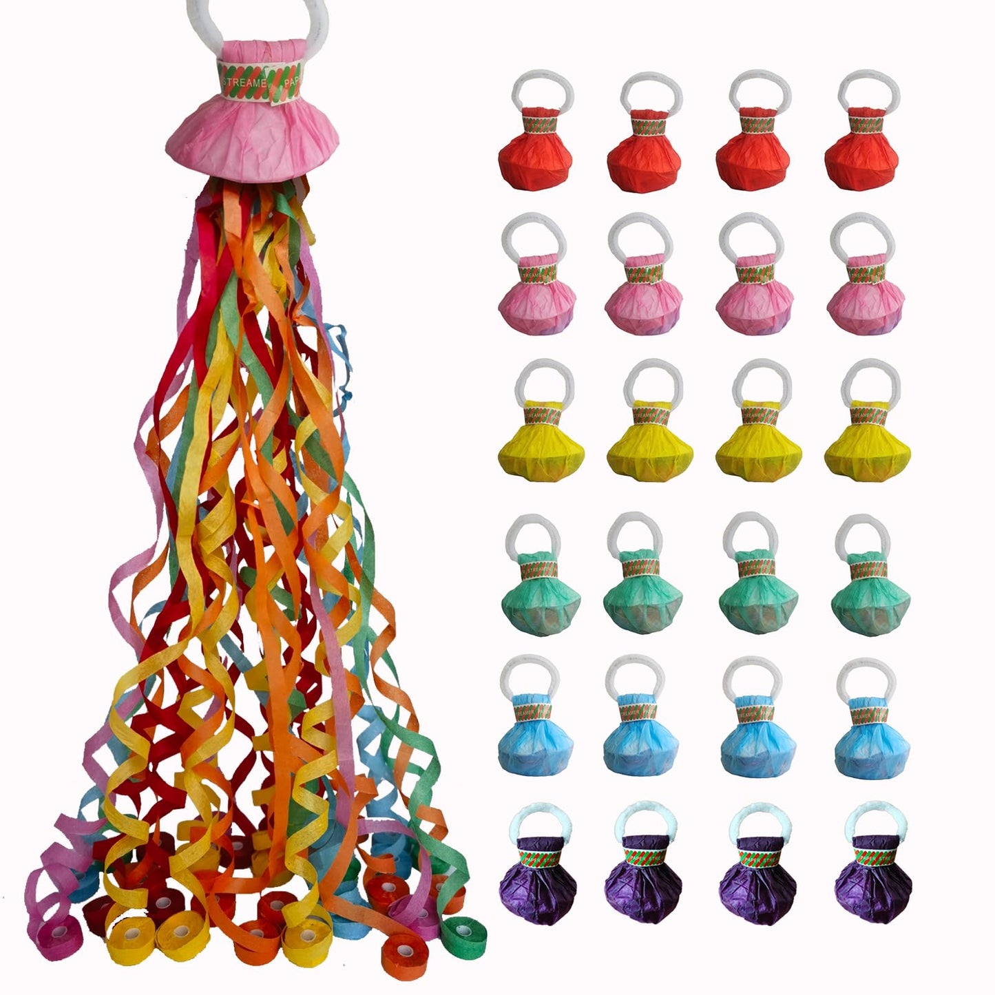 24 Pack Streamer Poppers No Mess Confetti Poppers