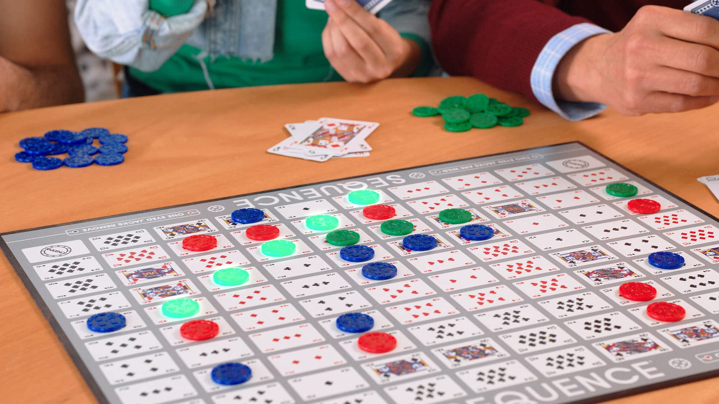 Sequence Premium Edition - Stunning Set With Giant Board (20.25 X 26.25 Inches), Exclusive Chips And Deluxe Cards By Goliath, Blue, For Ages 7+