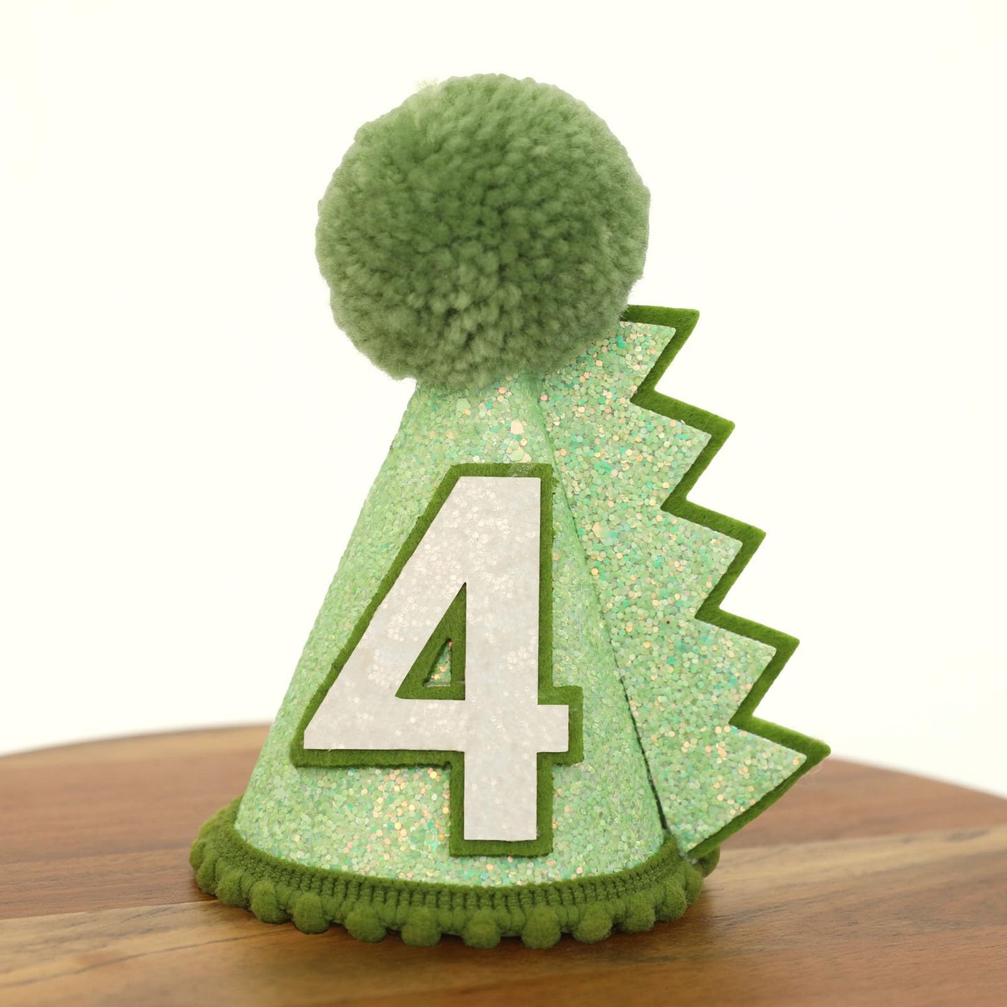 HODIHIWI Dinosaur 4th Birthday Hat Green Dino Theme Party Decoartion Favors For Boys Girls