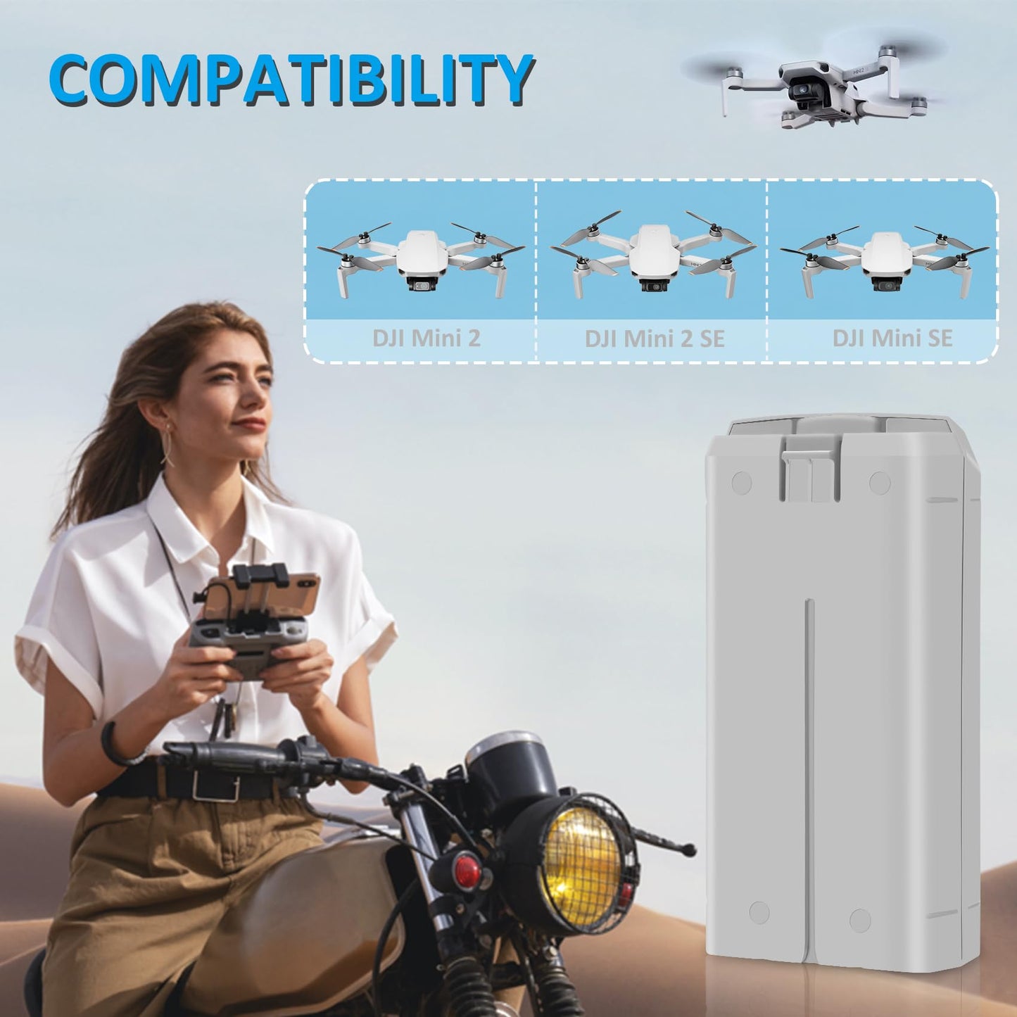 Fantayso Intelligent Mini 2 SE/Mini 2 Flight Battery 2 Packs 2400mAh Capacity 31 Minutes of Max Flight Time Compatible with DJI