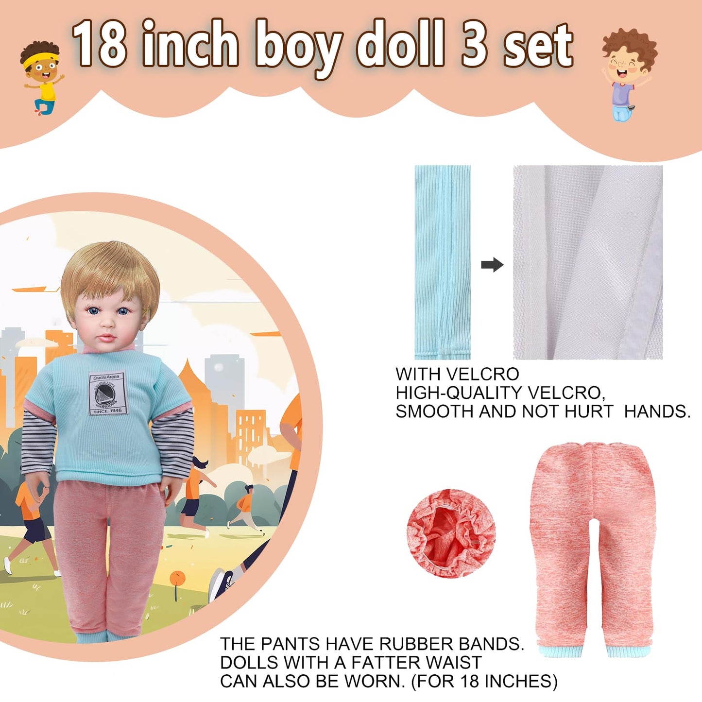 6 Piece Fashion 18 Inch Boy Doll Clothes Casual Wear Plaid Jacket Pants Sportswear Outfits With Tuxedo Suits For 18'' Doll Acces