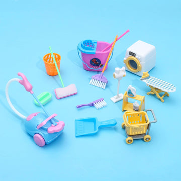 Sotogo 22 Pieces Doll Housework Cleaning Supplies Miniature Mini Dollhouse Accessories Dollhouse Furniture Decoration Accessorie