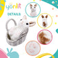 Yonlit Lifelike Plush Pet Bunny Basket Set Realistic Rabbit Stuffed Animal With A Suitable Fabric Pet Bag Cute And Funny Gift For Ester Present Or Stuff Collection 7 Inches (Brown)