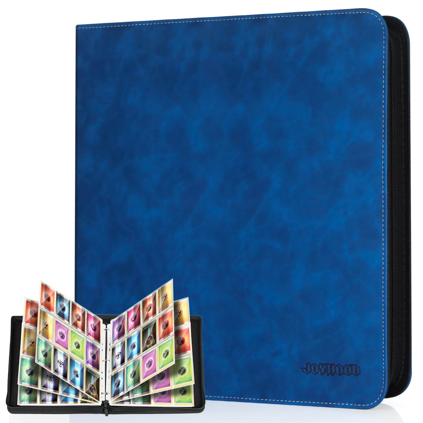 JoyHood Card Binder for Trading Card  Card Collection Binder with 12 Pocket - Hold Up to 960 Cards  Card Album Holder compatible with TCG/PM/MTG/OPCG/YGO Card (Sapphire Blue  12 Pockets)