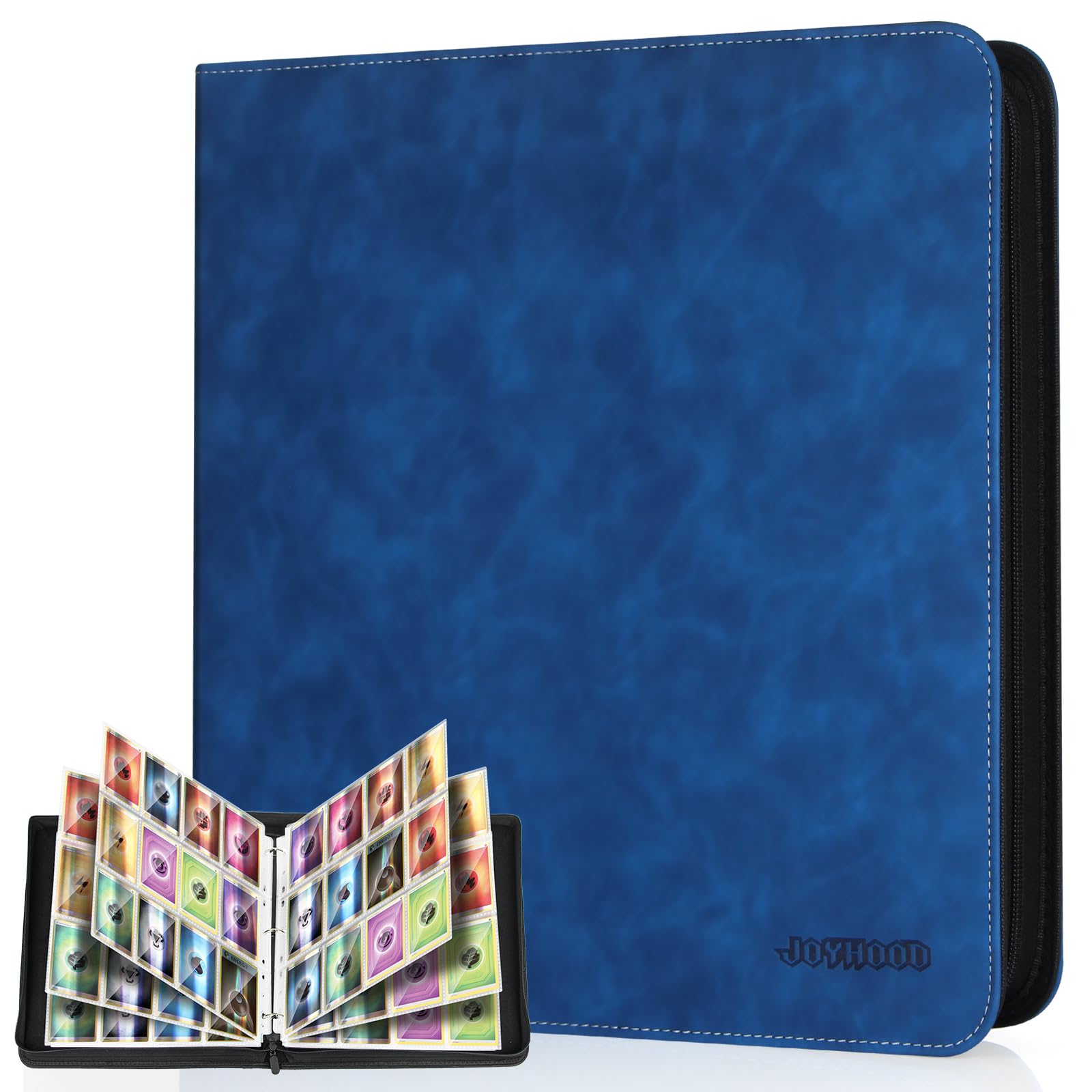 JoyHood Card Binder for Trading Card  Card Collection Binder with 12 Pocket - Hold Up to 960 Cards  Card Album Holder compatible with TCG/PM/MTG/OPCG/YGO Card (Sapphire Blue  12 Pockets)