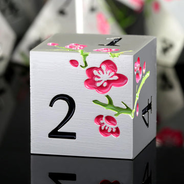 Metal Dungeons and Dragons Dice DNDND 7 PCS Heavy Metallic Flower D&D Dice Set with Grogeous Gift Case for DND Tabletop Game (Ma