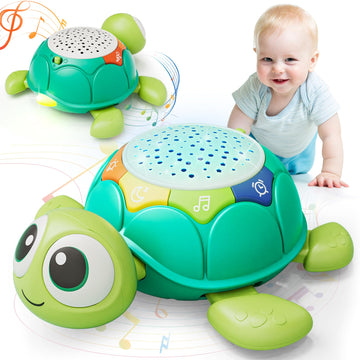 Lehoo Castle Baby Toys 6-12 Months, Tummy Time Toys Turtle Baby Crawling Toys With Light & Sound, Musical Moving Toys For 9-12 Months Old Boys/Girls, Infant Toys 0-6 Months Developmental Toddler Gifts