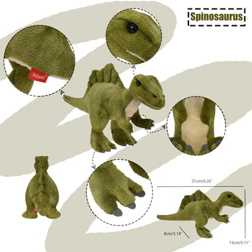 Wilomis Baby Dinosaur Stuffed Animal - Stuffed Dino Green Dinosaur Plush Toy, Small Spinosaurus With Egg Soft Stuffed Dinosaurs