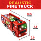 WolVolk Electric Firetruck Toy - 3D Lights & Sirens - Red - Model: comfire - Ideal for Toddlers 3-5 Years Old
