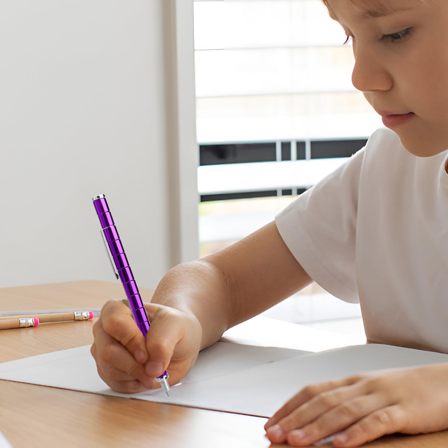 SUKIPIN Fidget Pen, Magnetic Fidget Pens for Adults, Purple Magnet Pen for Stocking Stuffers, Easter Basket Stuffers (Purple)