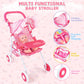 deAO Baby Doll Stroller 12 Baby Doll Set with Foldable Doll Stroller 15 PCS Baby Doll Accessories for Toddlers 3-5 Christmas Bir