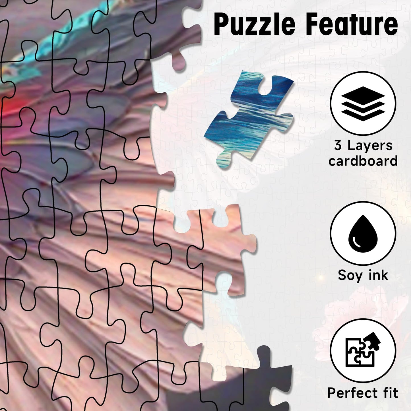 Hummingbird Puzzles for mature-themeds 1000 Pieces  Vibrant Flower Fantasy Art Jigsaw Puzzle with Letters on Back  Flower and Bird Challenging Puzzle  Cardboard  enhanced Family Game Decor & Gift(22.8x22.8in)