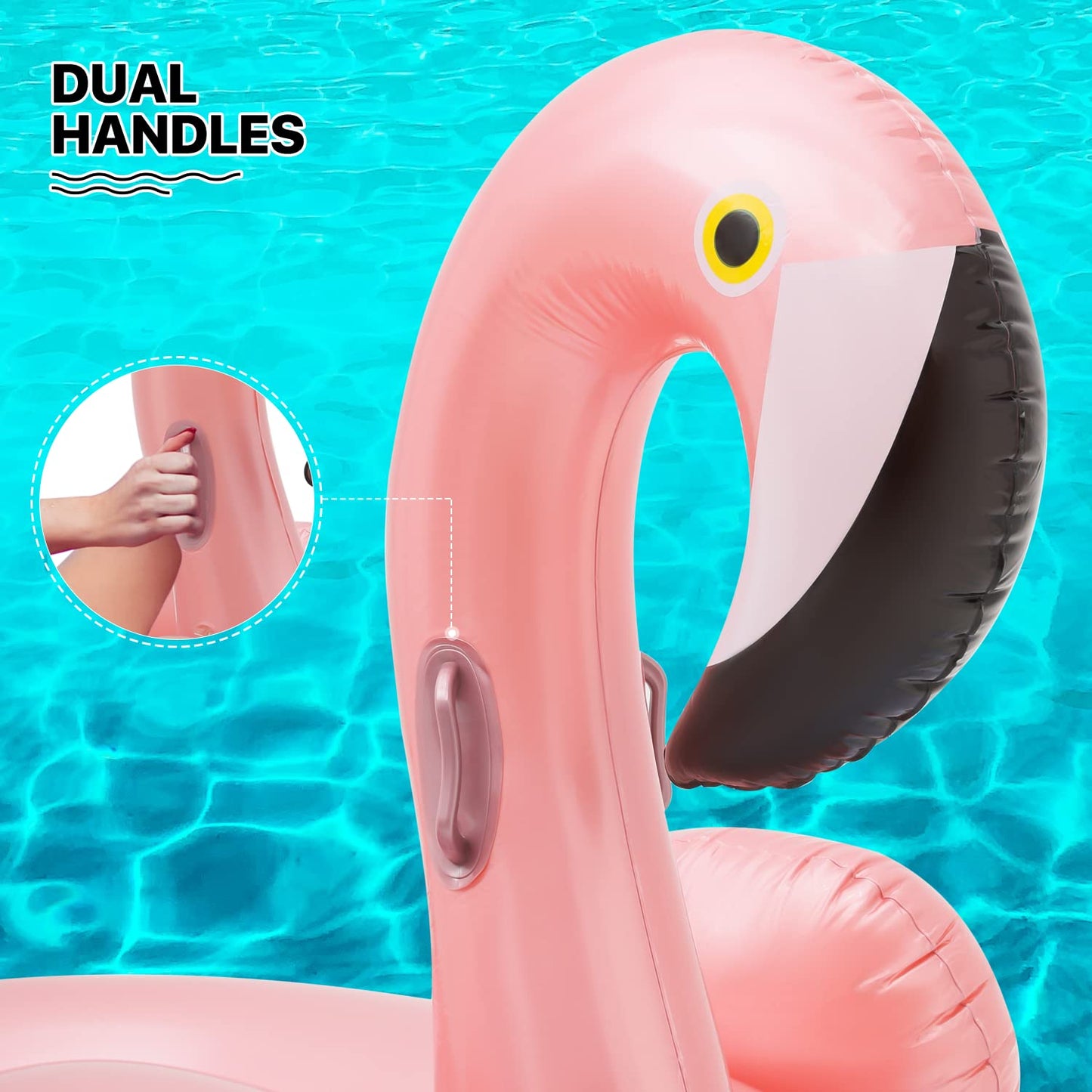 MoNiBloom Pool Float for mature-themed Inflatable Giant Floaties Flamingo Lake Rafts Swimming Floaty Summer Beach Ride-ons
