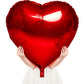 Red Heart Balloons- 4Pcs 32Inch Foil Heart Balloon, Valentine Day Balloons, Room Decorations Kit Party Props Decor Love Balloons Red Valentines Day Heart Balloons