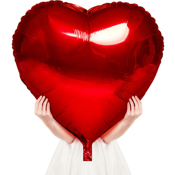 Red Heart Balloons- 4Pcs 32Inch Foil Heart Balloon, Valentine Day Balloons, Room Decorations Kit Party Props Decor Love Balloons Red Valentines Day Heart Balloons