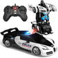 SnowRap Remote Control Transforming Car, One-Click Becoming Robot Remote Control Car for Boys, Demo Mode, 360 Rotation, Easy to