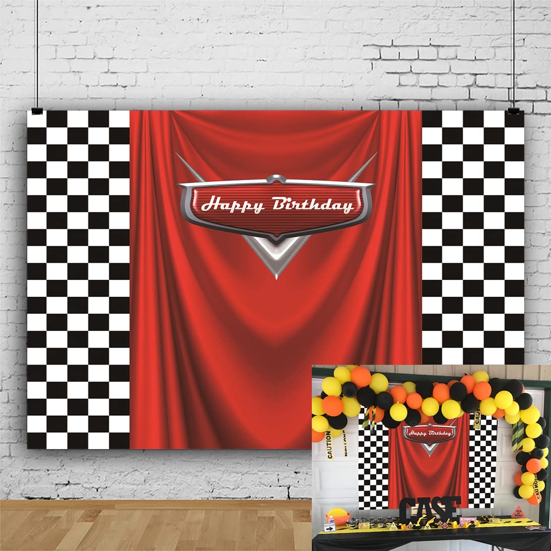 Car Backdrop for boy Party Racing Competition Photography Background 6x5FT Car Racing Flag Superman Cloak Theme Decoration Suppl
