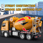 TAKGUD 11.5 Cement Mixer Toy Truck with Sounds & Lights, Friction Powered Construction Vehicle for Kids, Yellow Birthday Gift