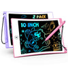 Tekfun 10In 2 Pack Lcd Writing Tablet Coloring Doodle Board Drawing Sketch Pad For Kids With Anti-Lost Stylus, Car Trip Educatio