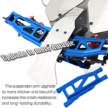 Rcarmumb RC Upgrades Part for 1/10 Slash 4x4 (VXL)/Stampede 4x4 (VXL),Alloy Front Rear Suspension Arm,Caster Block,Steering Bloc
