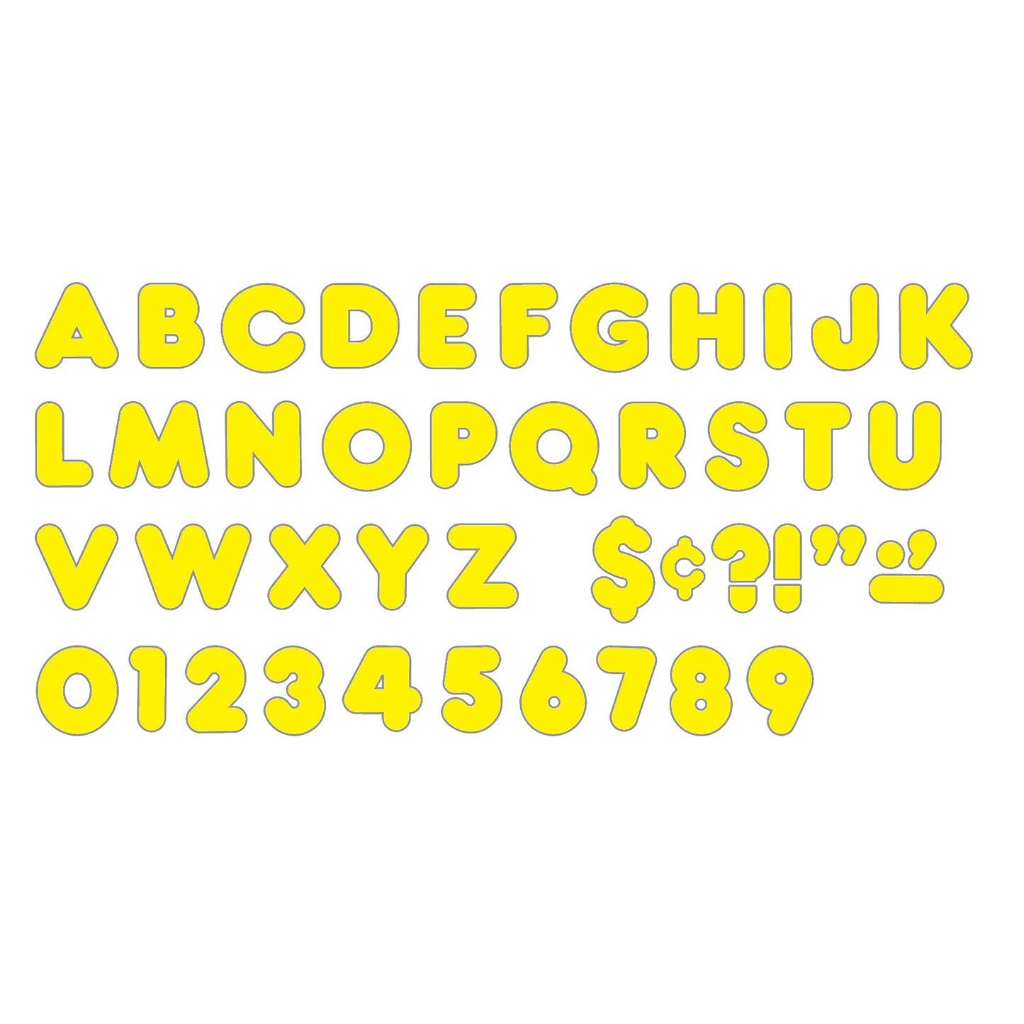 Trend Yellow 4'' Casual Uppercase Ready Letters, 6 Packs