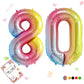 Smlpuame 40 Inch Number Balloons 0-9 Rainbow Gradient Large Number 80 Balloons, Digital Balloons For Birthday Party Celebration