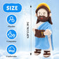 Yelakey Jesus Plush Talking Doll - 20 Bible Verses & Songs, 13.4" Blue Interactive Stuffed Toy for Kids, Perfect Religious Gift