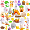 Qauyetm 50 Pcs Easter Mini Resin Figurines Mini Resin Animals Small Bunny Chick Tiny Little Gnome Figurine For Dollhouse Easter