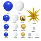 146Pcs Blue And Gold Balloons Garland Arch Kit With Gold Exploding Star Foil Balloons For Graduation Wedding Engagement Baptism