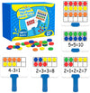Quilinz Magnetic Ten Frame Set - 5 Dry Erase Paddles & 150 Math Counters, Math Manipulatives for Kids, Red/Orange/Yellow/Green/Blue, EVA