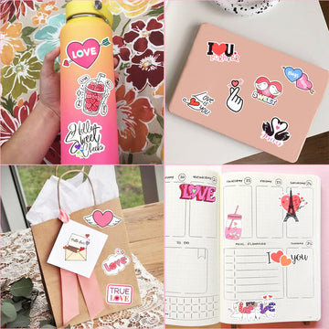 Sushi Valentine Stickers For Kids Adults Love Stickers For Scrapbooking Valentines Day Stickers Waterproof Stickers Bulk(50Pcs)