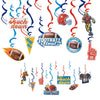 Coxeer 30PCS Hanging Swirl MultiPurpose Party Swirl Ceiling Hanging Decor for NFL Game