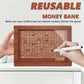 $10000 Cash Vault Wooden Savings Box,2024 New Wooden Savings Box With Money Target & Numbers,Retro Cash Saver Box, Reusable Coin