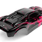 SummitLink Custom Body Muddy Hot Pink Over Black Style Compatible for Rustler 4X4, Rustler BL-2S, Rustler 4x4 Ultimate 1/10 Scal