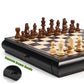 Vamslove Wooden Chess Checkers Game Set 15.5' Large Size Board W/Storage Drawers, Weighted Chess Pieces - 2 Extra Queens 3' King, Gift For Birthday Housewarming Retirement - Black