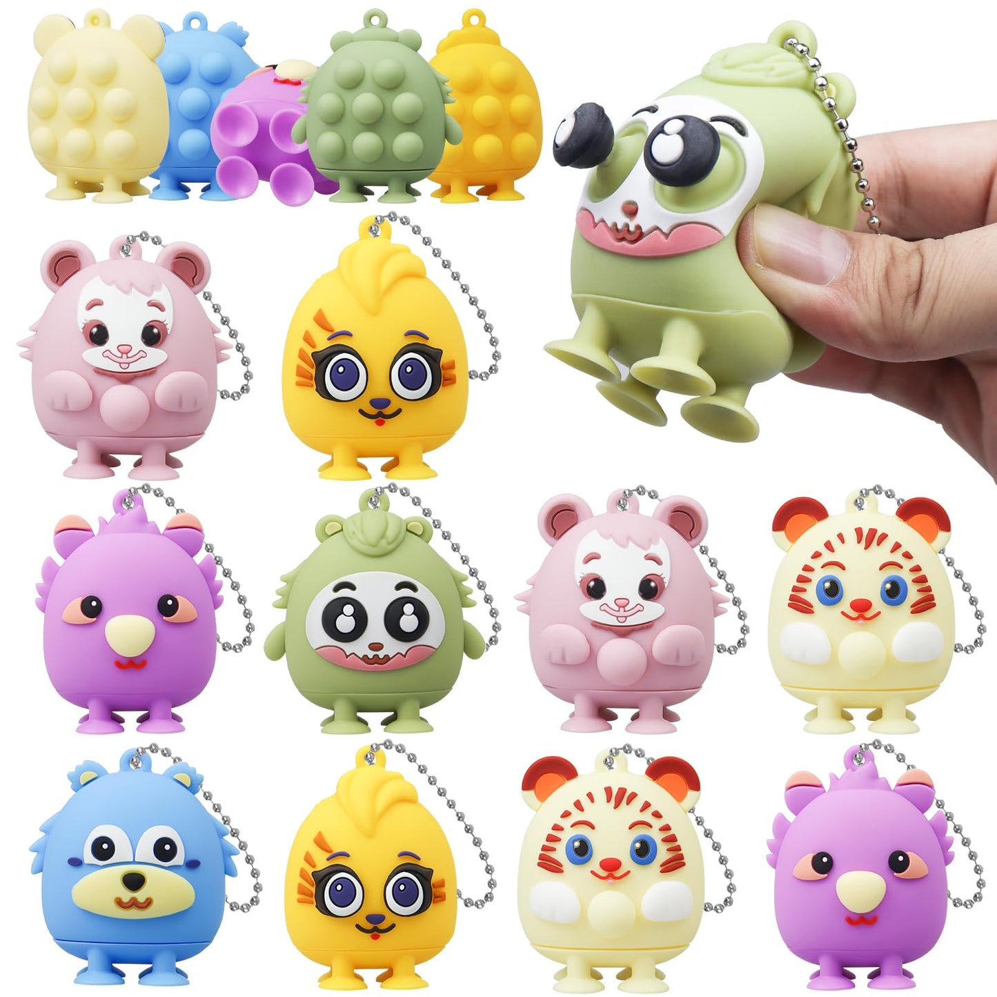 12 Pack Animal Pop Balls Party Favors for Kids,3D Pop Balls Fidget Toys,Birthday Easter Gifts for Boys & Girls,Goodie Bag Stuffe