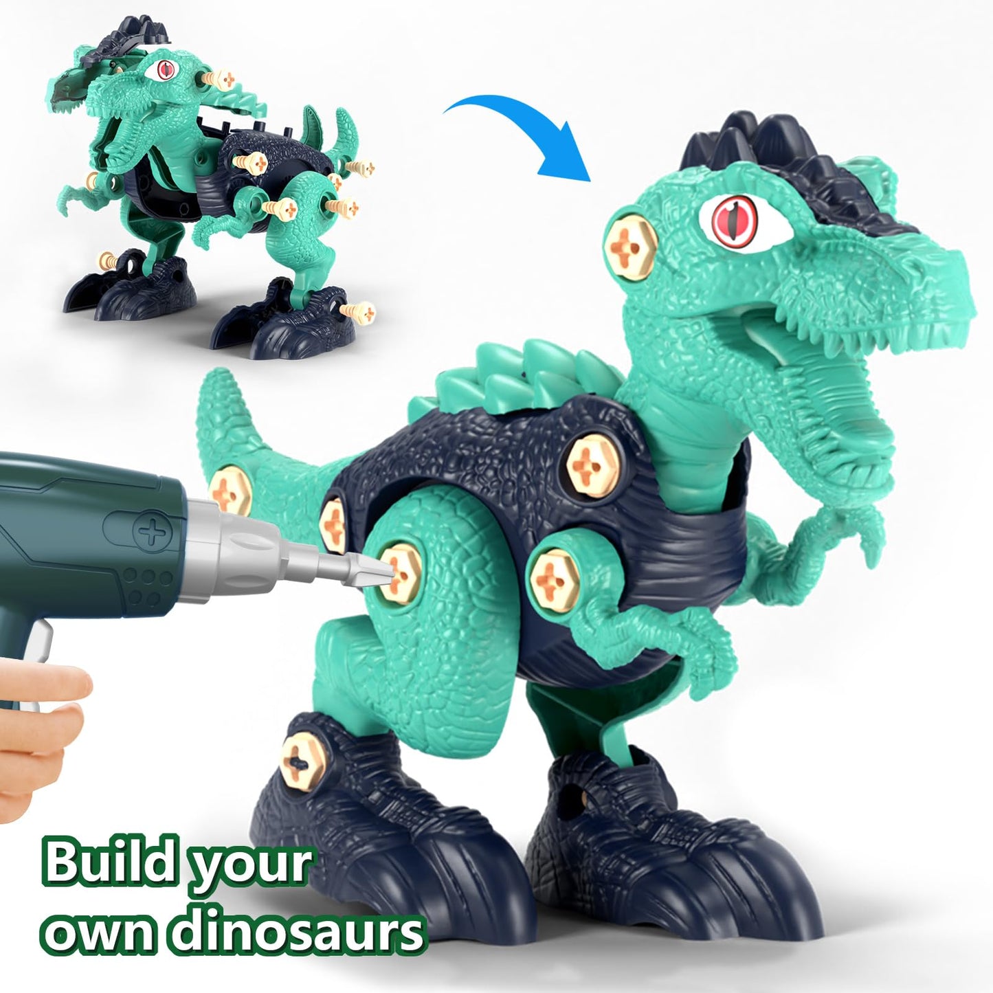Jasonwell Kids Building Dinosaur Toys - Boys Stem Take Apart Construction Set Educational Dino Kit Play Set Easter Party Favors