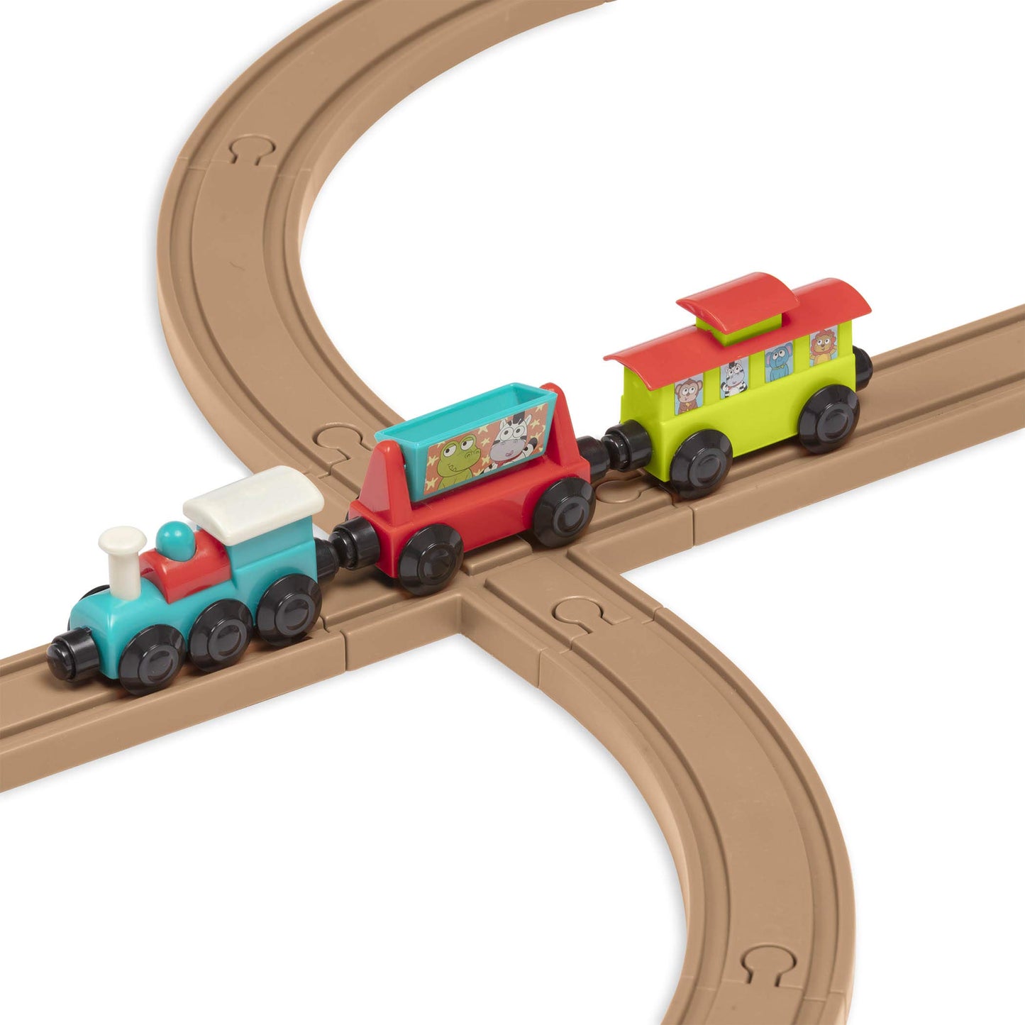 Battat - Train Set For Kids, Toddlers - 29Pc Train Track Set With Trains And Accessories - Developmental Toy- All Aboard Train S