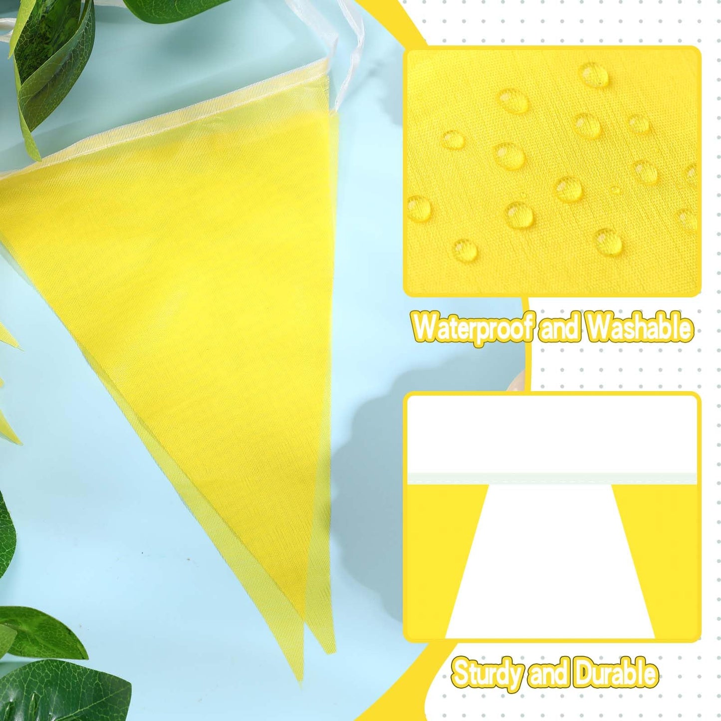Tatuo 820 Ft 500 Pcs Pennant Banner Flag String Hanging Triangle Bunting Flag For Party Celebration Holiday Wedding Decoration, 10 Set (Yellow)