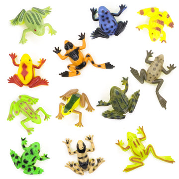 Darovly 60Pcs Realistic Frogs Animal Frog Bullfrog Model Plastic Frogs Toy Figures For Game Party Favor Home Garden Decor Or Gifts(12 Different Types