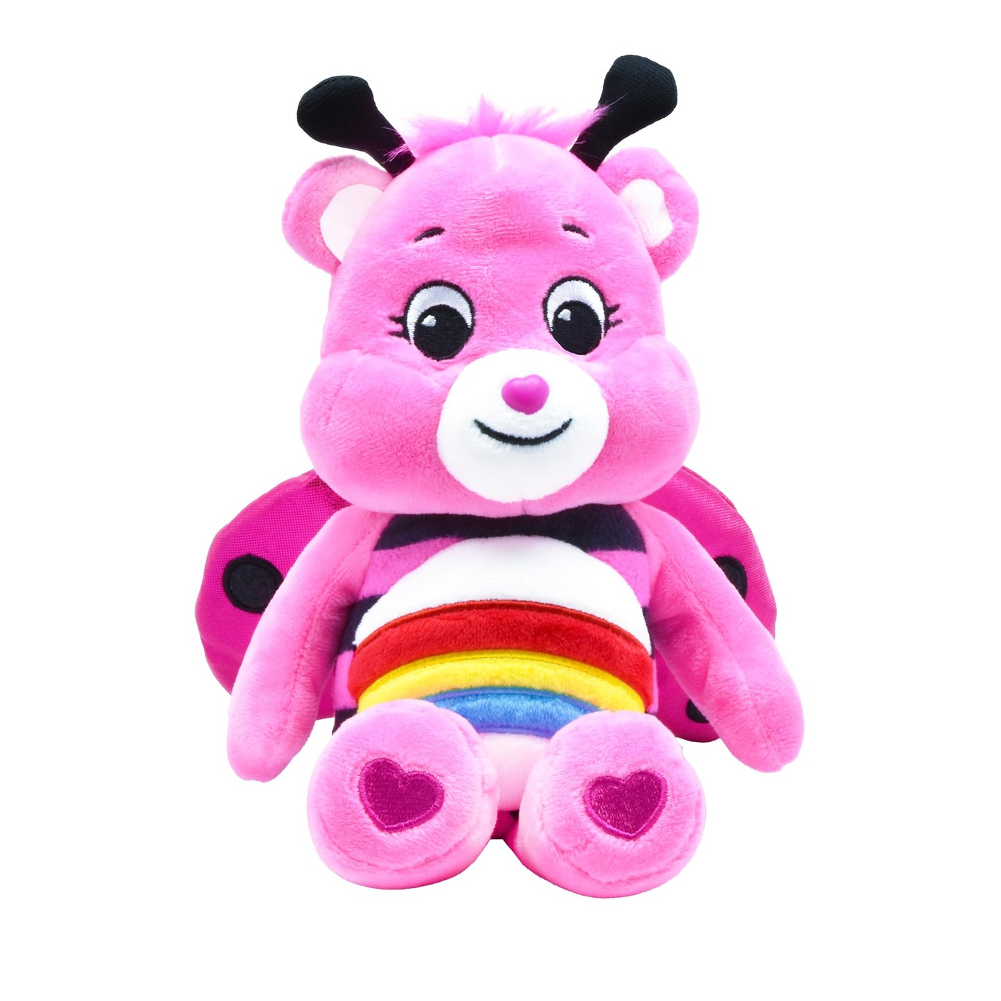 Care Bears Fun-Size Plush Ladybug Cheer Bear, 9" Pink, Super Soft Polyester Stuffed Animal, Perfect Gift for Ages 4+